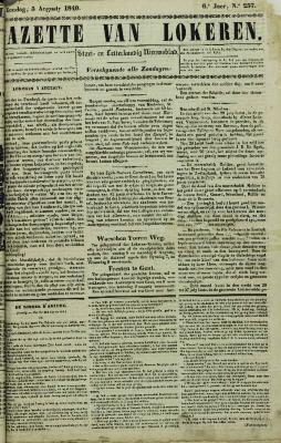 Gazette van Lokeren 05/08/1849