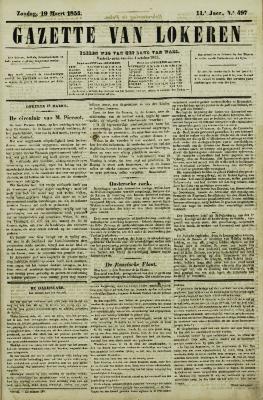 Gazette van Lokeren 19/03/1854