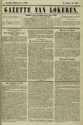 Gazette van Lokeren 29/08/1852