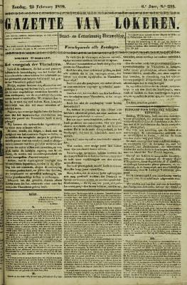 Gazette van Lokeren 25/02/1849