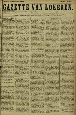 Gazette van Lokeren 15/09/1889