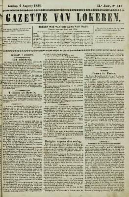 Gazette van Lokeren 06/08/1854