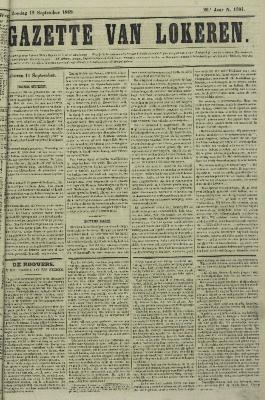 Gazette van Lokeren 12/09/1869