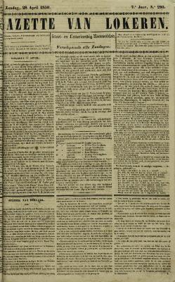 Gazette van Lokeren 28/04/1850