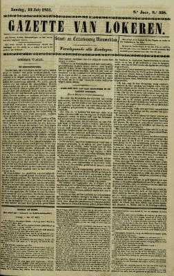 Gazette van Lokeren 13/07/1851