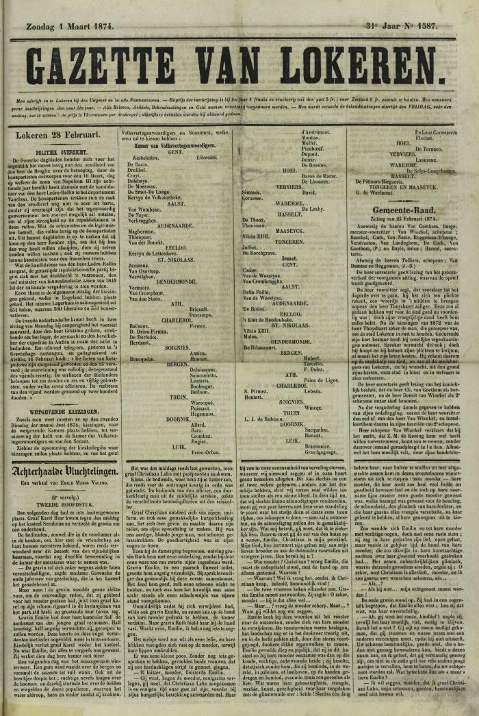 Gazette van Lokeren 01/03/1874