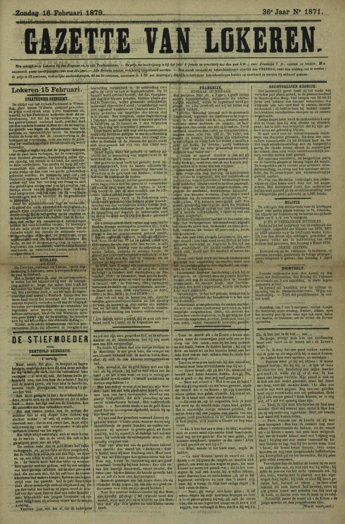 Gazette van Lokeren 16/02/1879