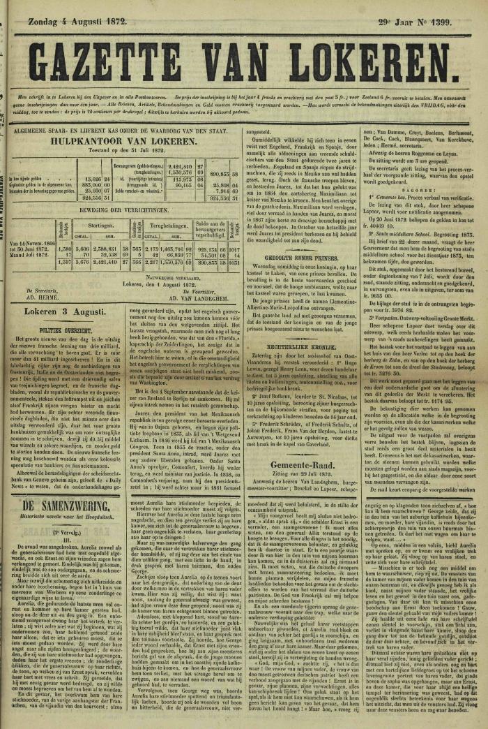 Gazette van Lokeren 04/08/1872