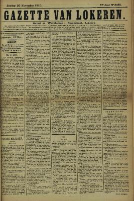 Gazette van Lokeren 20/11/1910