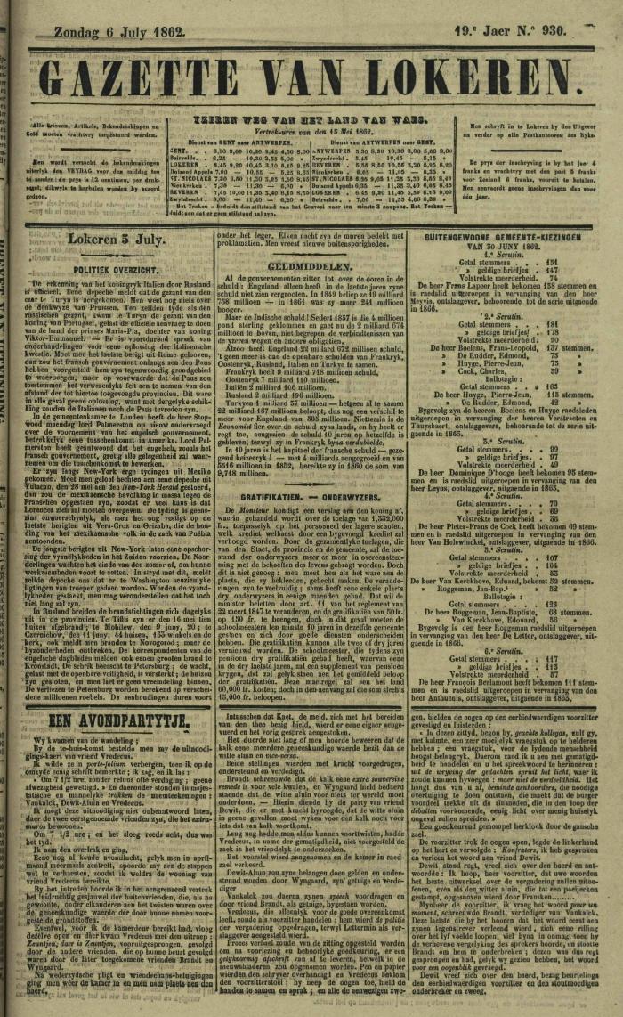 Gazette van Lokeren 06/07/1862