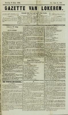 Gazette van Lokeren 18/07/1858