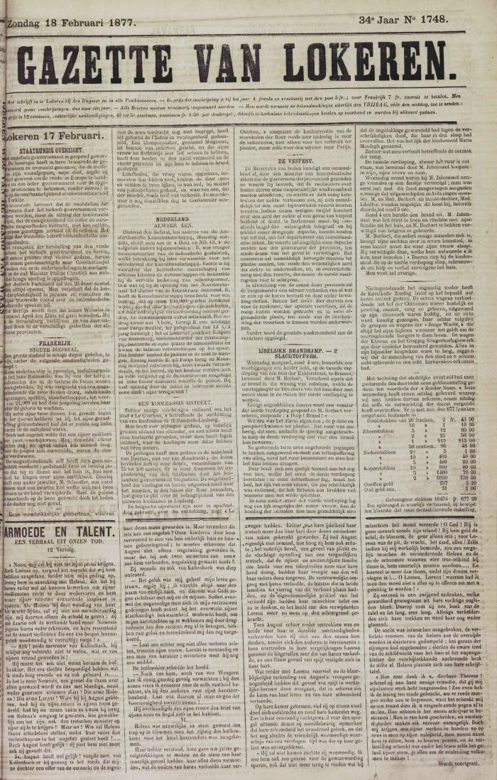 Gazette van Lokeren 18/02/1877