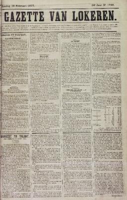 Gazette van Lokeren 18/02/1877