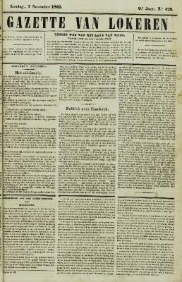 Gazette van Lokeren 07/11/1852