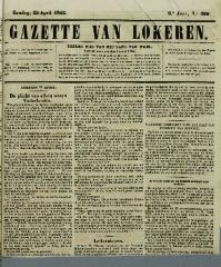 Gazette van Lokeren 25/04/1852