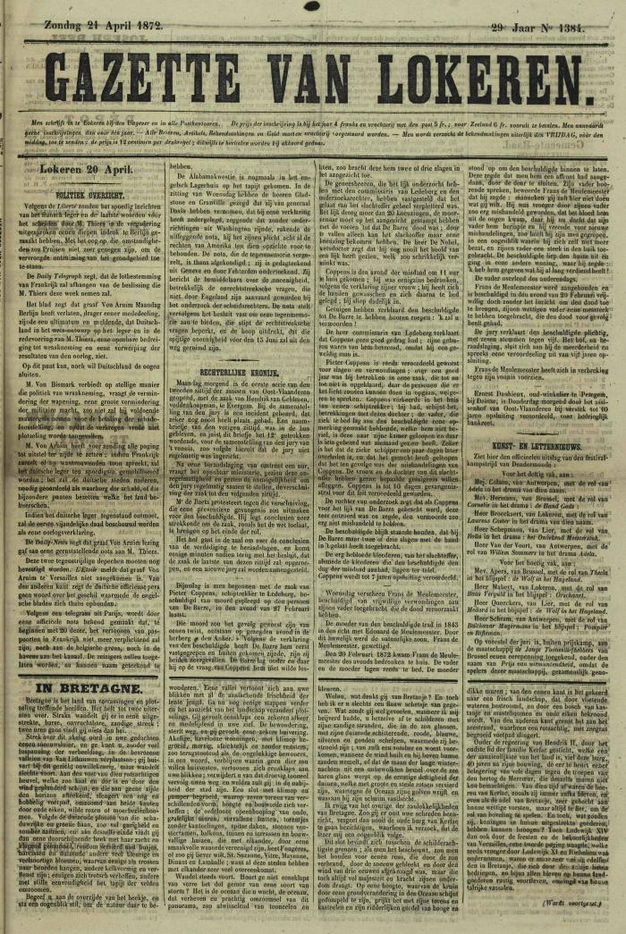 Gazette van Lokeren 21/04/1872