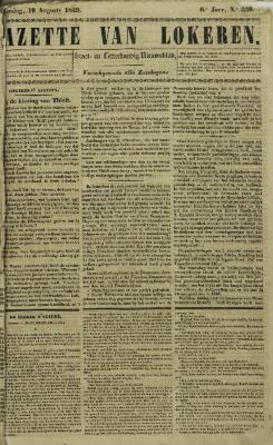 Gazette van Lokeren 19/08/1849