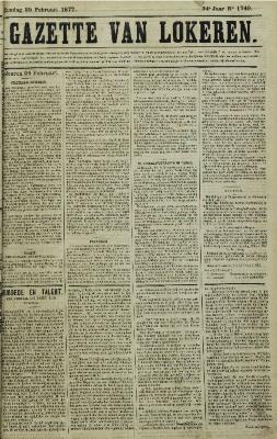 Gazette van Lokeren 25/02/1877