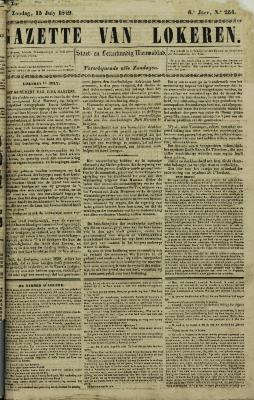 Gazette van Lokeren 15/07/1849