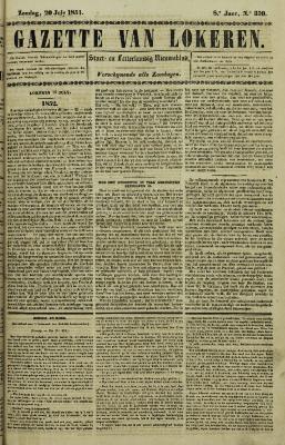 Gazette van Lokeren 20/07/1851