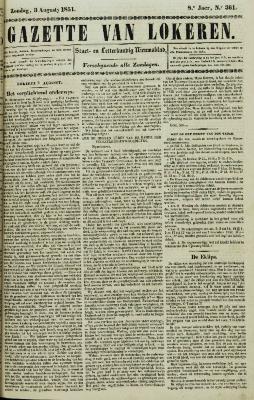 Gazette van Lokeren 03/08/1851