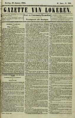 Gazette van Lokeren 18/01/1852