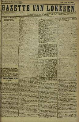 Gazette van Lokeren 13/02/1881