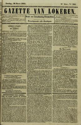 Gazette van Lokeren 16/03/1851