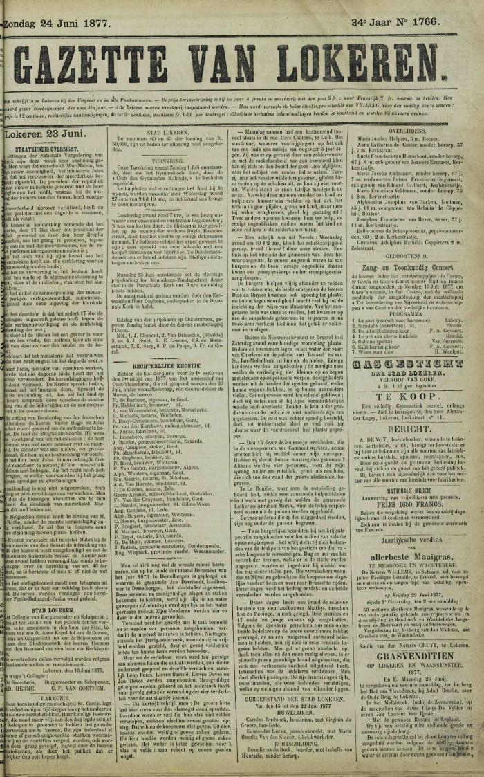 Gazette van Lokeren 24/06/1877