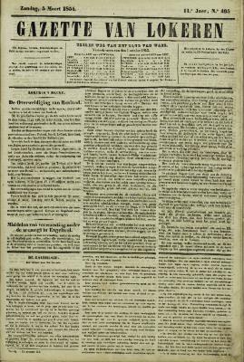 Gazette van Lokeren 05/03/1854