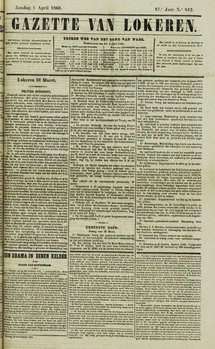 Gazette van Lokeren 01/04/1860