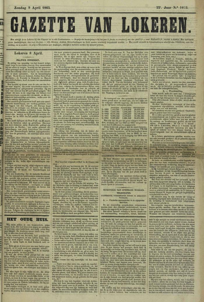 Gazette van Lokeren 09/04/1865