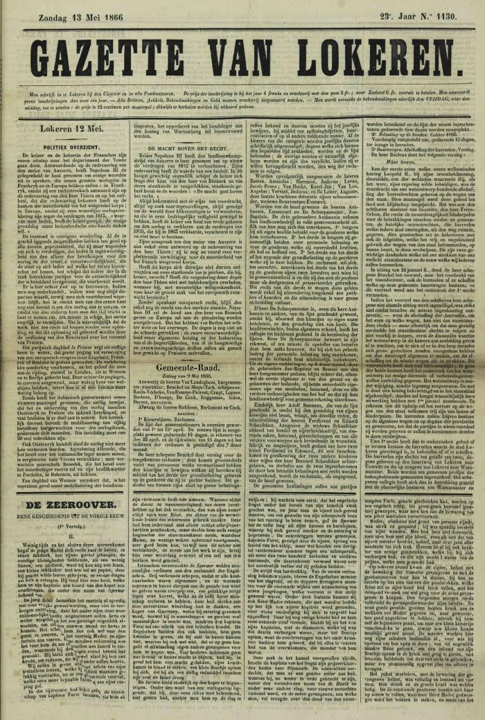 Gazette van Lokeren 13/05/1866