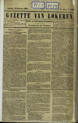 Gazette van Lokeren 12/01/1851