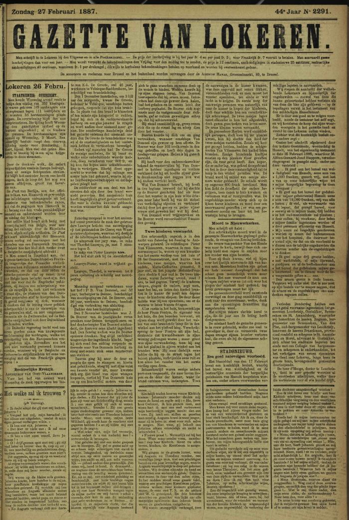 Gazette van Lokeren 27/02/1887