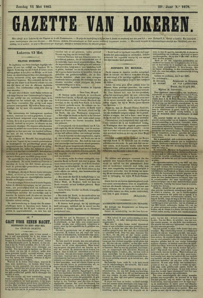 Gazette van Lokeren 14/05/1865