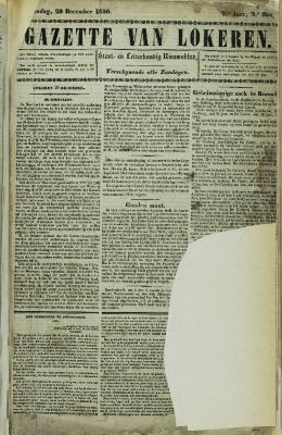 Gazette van Lokeren 29/12/1850