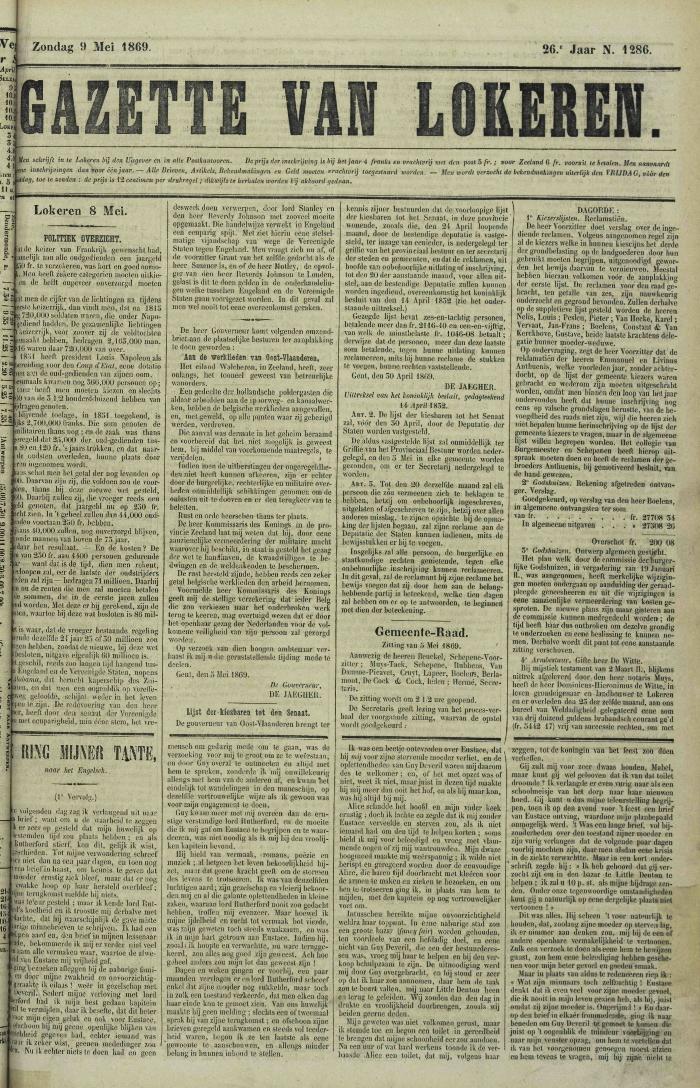 Gazette van Lokeren 09/05/1869