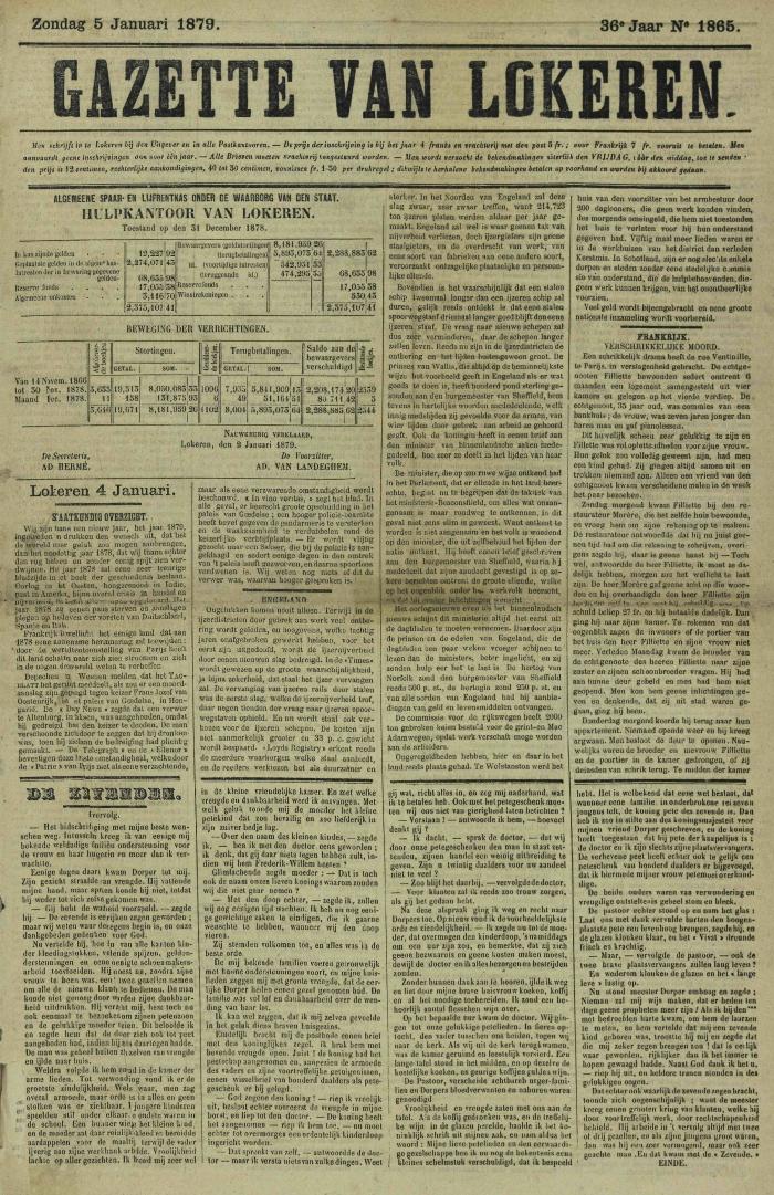 Gazette van Lokeren 05/01/1879