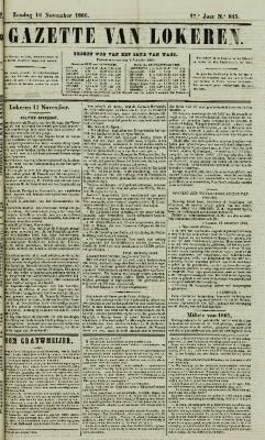 Gazette van Lokeren 18/11/1860