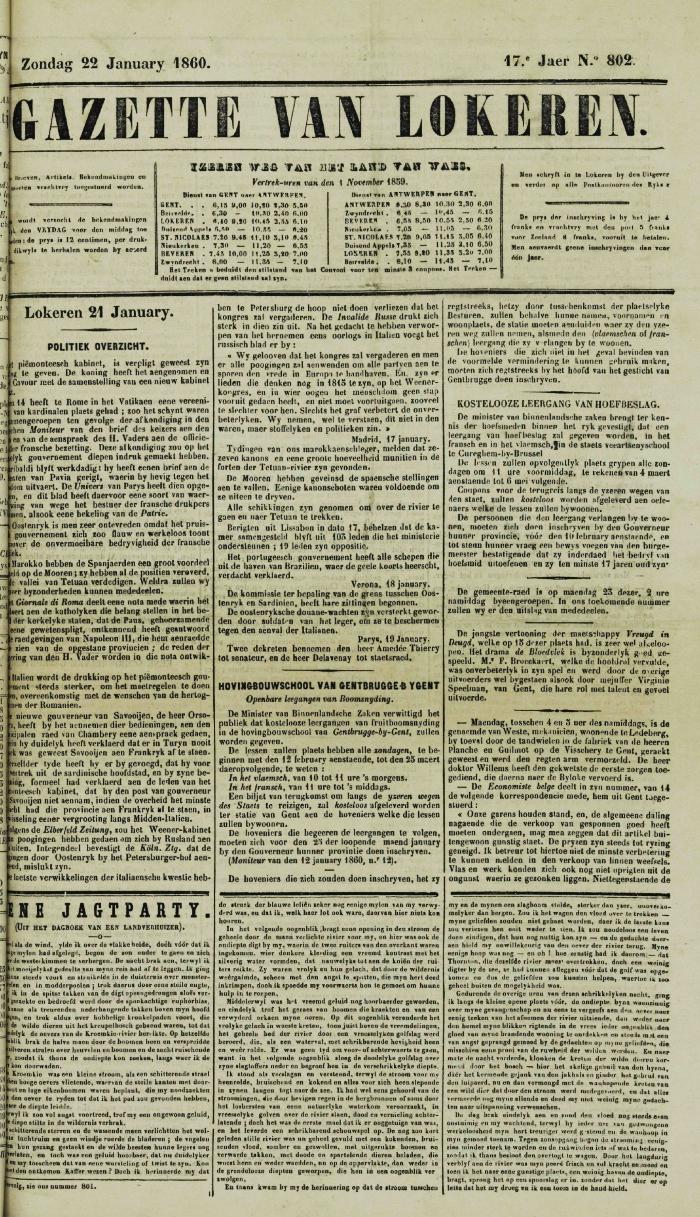 Gazette van Lokeren 22/01/1860