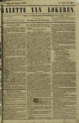 Gazette van Lokeren 12/08/1849