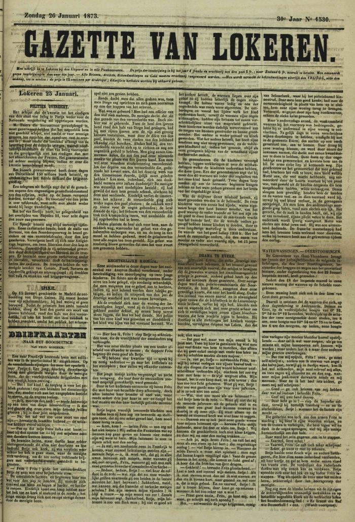 Gazette van Lokeren 26/01/1873