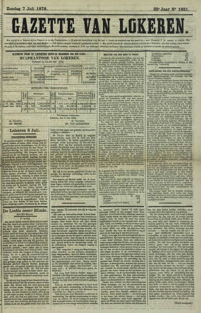 Gazette van Lokeren 07/07/1878