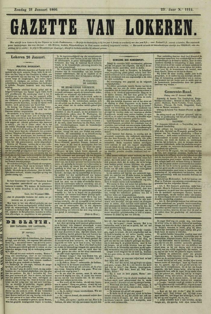 Gazette van Lokeren 21/01/1866