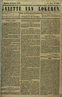 Gazette van Lokeren 06/01/1850