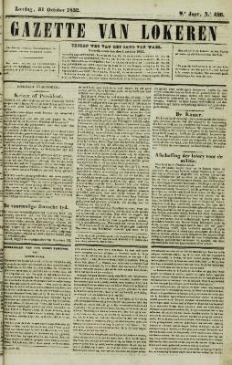 Gazette van Lokeren 31/10/1852