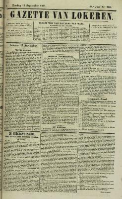 Gazette van Lokeren 15/09/1861