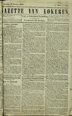 Gazette van Lokeren 29/10/1848