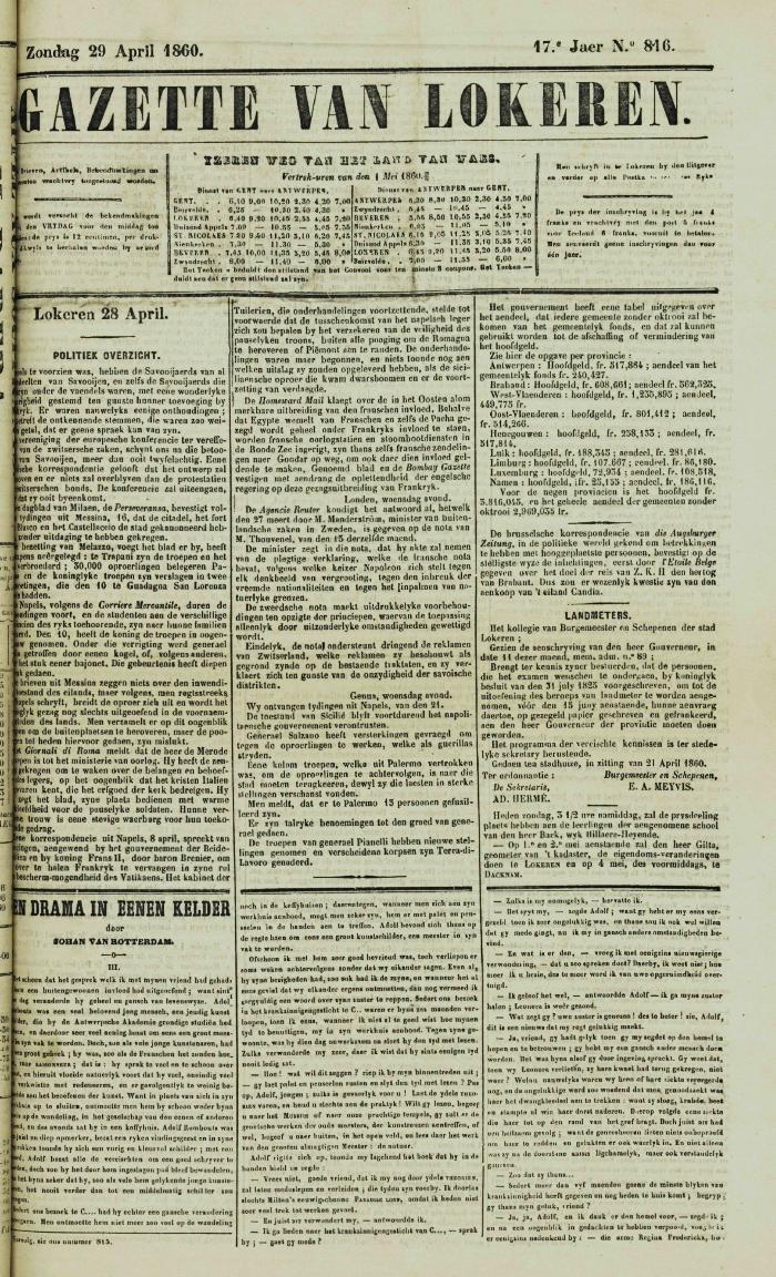 Gazette van Lokeren 29/04/1860